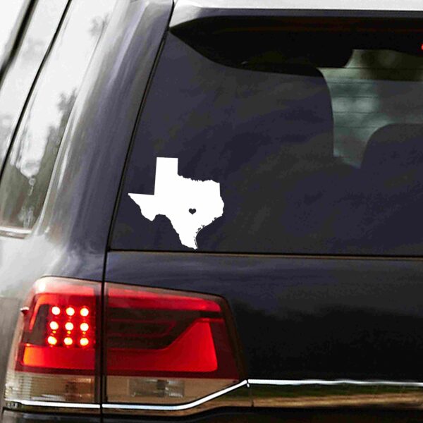 Texas Decal with heart cutout